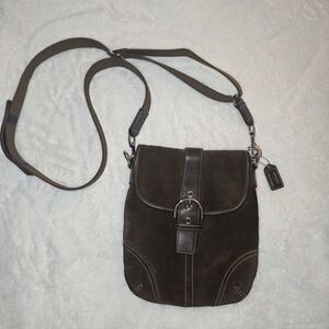 Coach Suede Leather Crossbody Bag